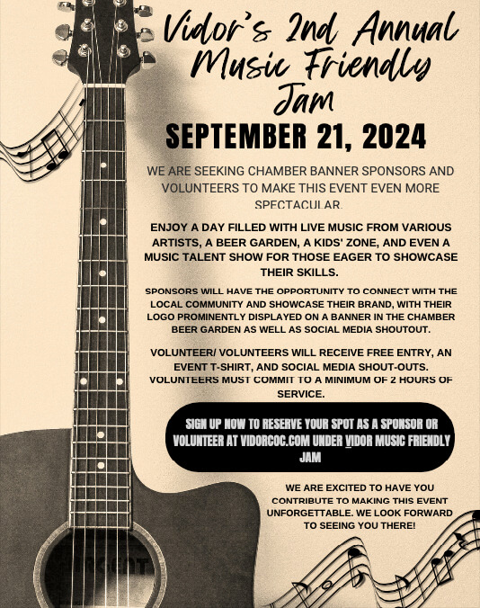 Vidor Music Friendly Jam Vidor Chamber of Commerce